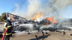 Osmaniye'de İp Yüklü Tır Alev Aldı